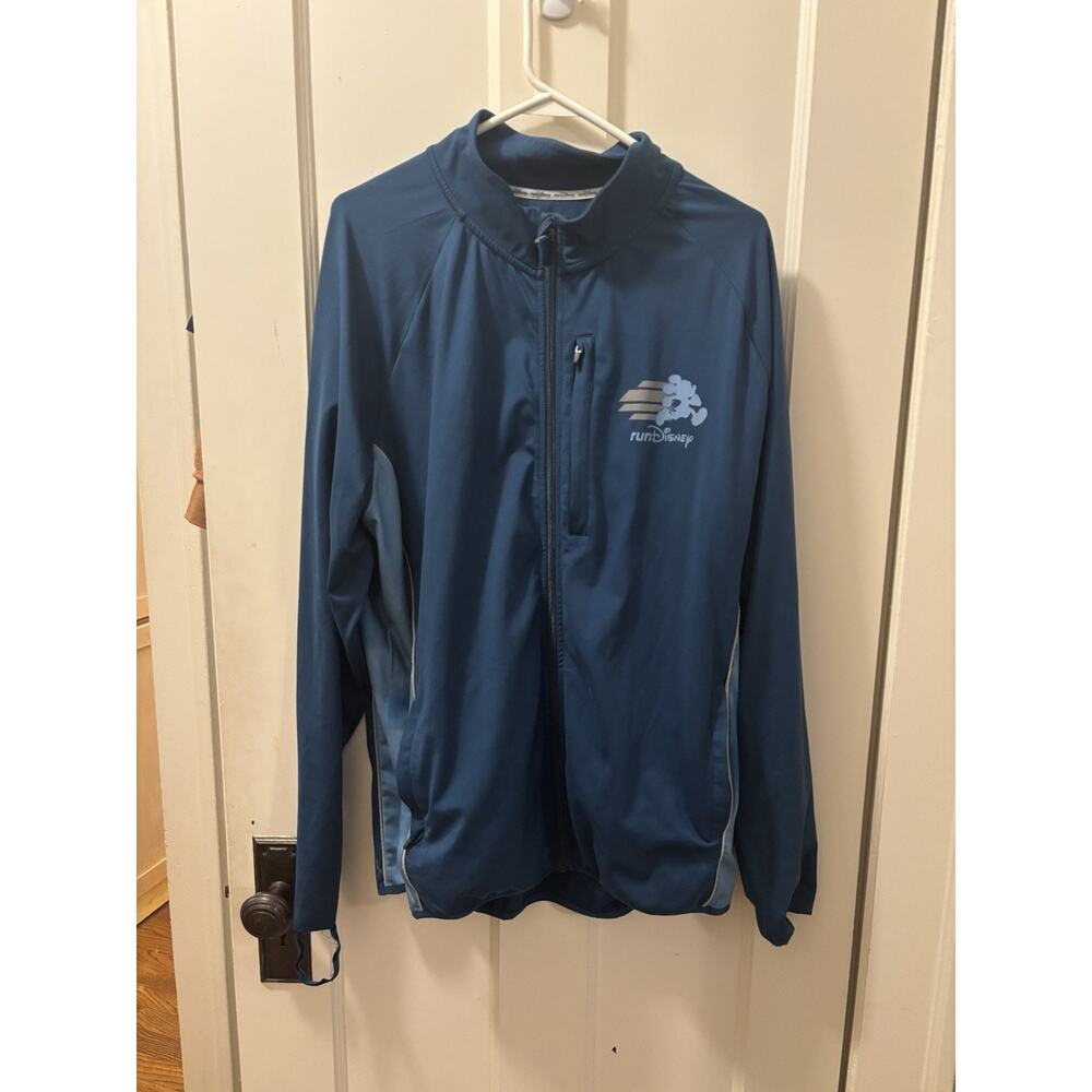 Disney Men's Performance Jacket in Navy Blue with Light Blue Accents